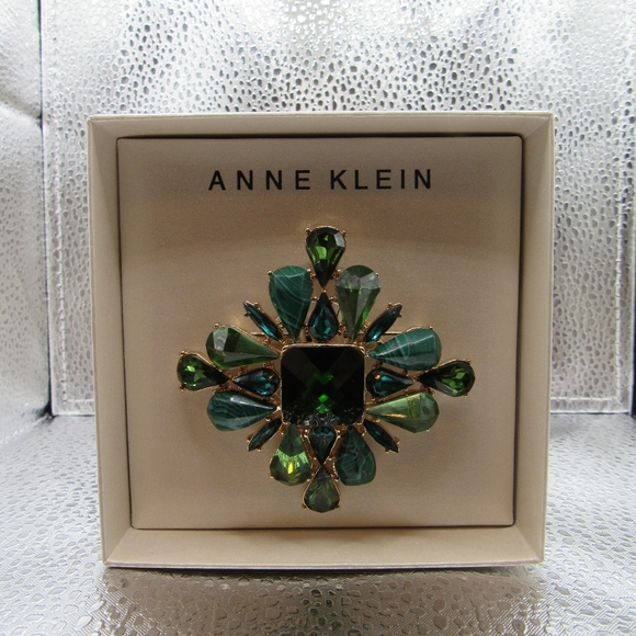 Anne Klein Green+Blue Brooch💚💙 - Picture 3 of 5